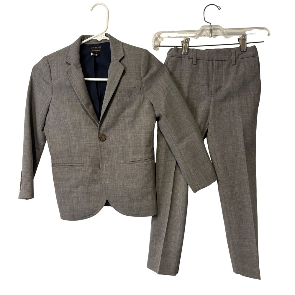 Crewcuts Thompson Suit Boys 6-7 Gray 100% Wool 2-Piece Blazer and Pants Set